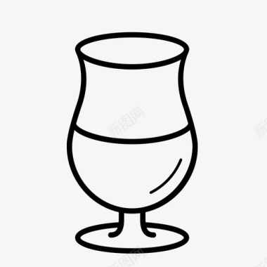 郁金香玻璃成人酒精图标图标