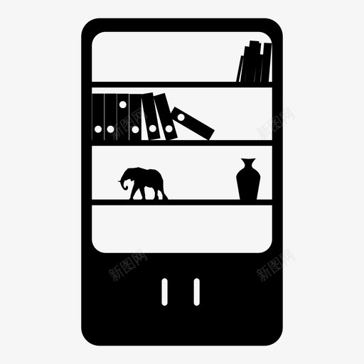 书柜壁橱容器图标svg_新图网 https://ixintu.com 书柜 壁橱 家具 家具收藏 容器 房间 架子 组织者 陈列