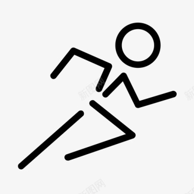 跑步体育活动人类图标图标