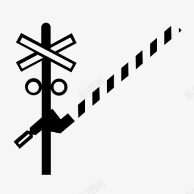 铁路道口火车护栏火车道口图标图标