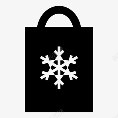 圣诞购物袋冬季雪花图标图标