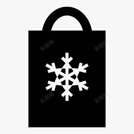 圣诞购物袋冬季雪花图标svg_新图网 https://ixintu.com 便携 冬季 可重复使用 圣诞快乐新年快乐 圣诞购物袋 布料 手柄 环保 雪花