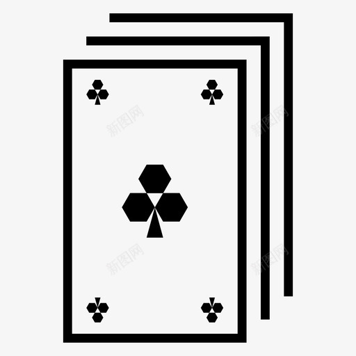 俱乐部堆叠扑克牌图标svg_新图网 https://ixintu.com 三叶草 休闲 俱乐部 堆叠 扑克牌 游戏 赌博 运气