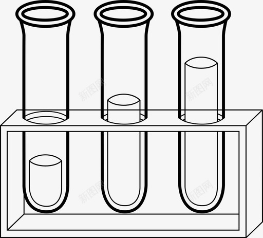 试管架试管溶液图标svg_新图网 https://ixintu.com 化学实验室设备 化学装置 实验室 溶液 玻璃器皿 科学实验 科学设备 试管 试管架