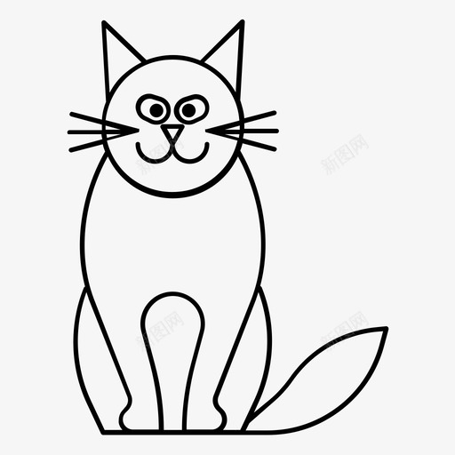 猫宠物雄猫图标svg_新图网 https://ixintu.com 几何动物 卡通动物 可爱的动物 宠物 猫 雄猫