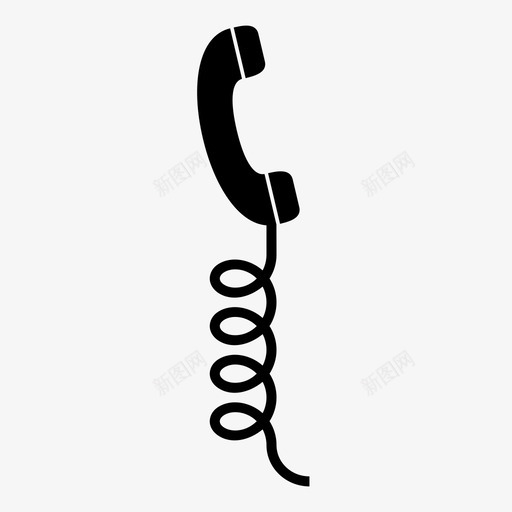 电话线说话螺旋图标svg_新图网 https://ixintu.com 倾斜 旋转电话 电线 电话接收器 电话线 螺旋 说话