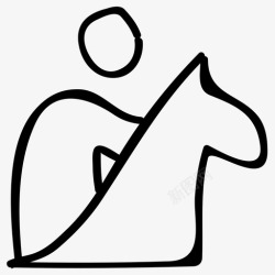 骑马赛马骑手骏马剪影马术素描骑马图标高清图片