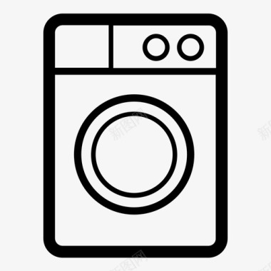 洗衣机公用事业纺纱图标图标