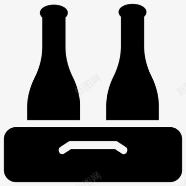 瓶啤酒箱饮料箱图标图标