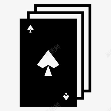 扑克牌堆叠黑桃图标图标