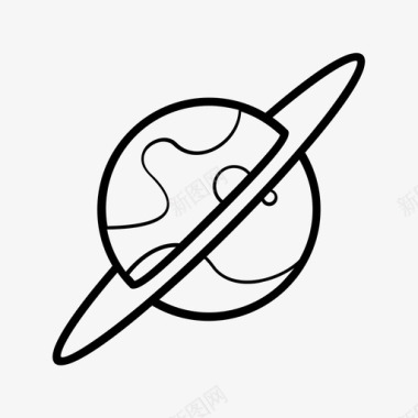 土星轨道外太空图标图标