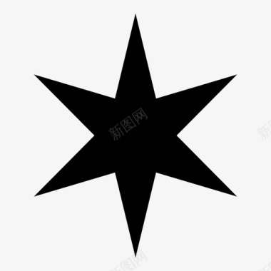 星星6分润饰图标图标