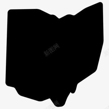 俄亥俄州州州地图图标图标