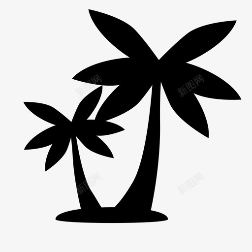 棕榈树岛树干植物图标svg_新图网 https://ixintu.com 度假 微风 树干 棕榈树岛 植物 海滩 绿色