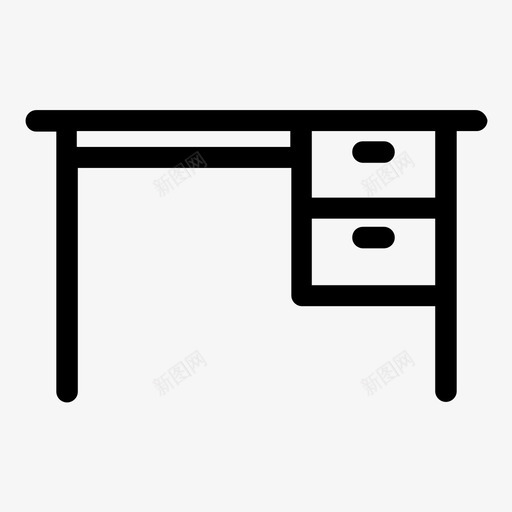 书桌抽屉家具图标svg_新图网 https://ixintu.com 书桌 写字台 办公桌 家具 小费 抽屉 木头 桌子 金属