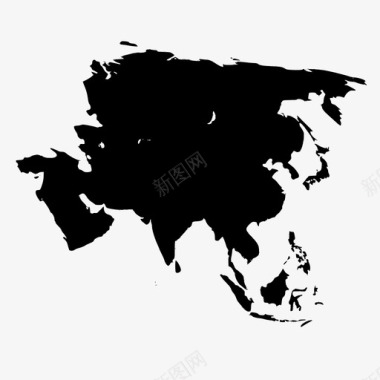 亚洲大陆地理位置图标图标