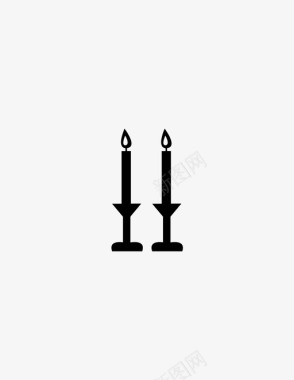 安息日蜡烛装饰火焰图标图标