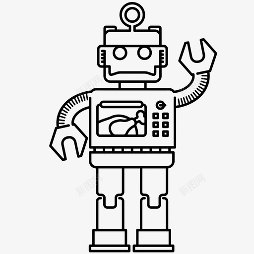 机器人屏幕科幻小说图标svg_新图网 https://ixintu.com 人形 你好 屏幕 未来 机器 机器人 机械 科幻小说 编程 齿轮