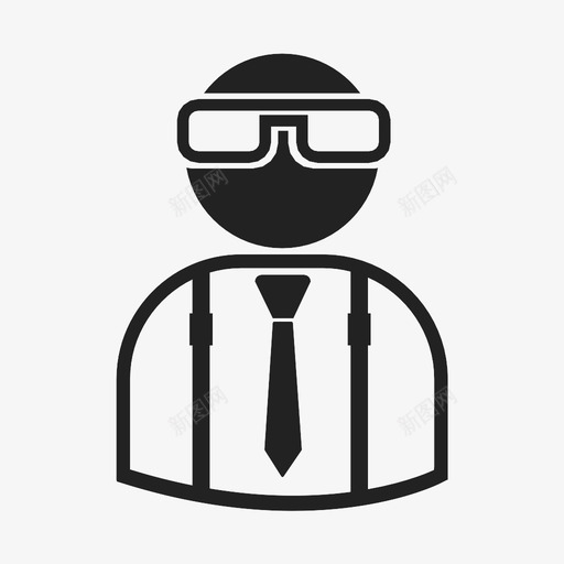 股票经纪人眼镜西装图标svg_新图网 https://ixintu.com 眼镜 股票经纪人 西装 西装和领带
