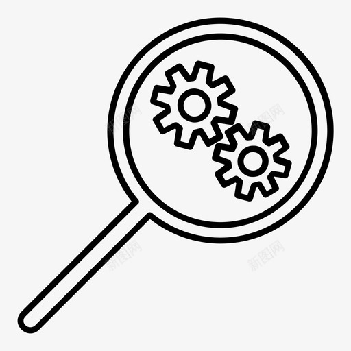 放大镜搜索资源图标svg_新图网 https://ixintu.com 办公室 学习 搜索 放大镜 检查 研究 调查 资源 透镜 齿轮