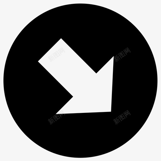箭头路标方向图标svg_新图网 https://ixintu.com 425+箭头矢量图标 右 右下箭头 右下角 向下 方向 标记 箭头 路径 路标