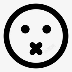 不说话沉默面部表情情感图标高清图片