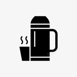 就茶供应保温瓶热的热巧克力图标高清图片