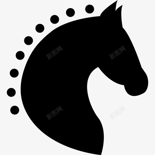 马头侧视图带马毛的点动物图标svg_新图网 https://ixintu.com 动物 带马毛的点 马2 马头侧视图
