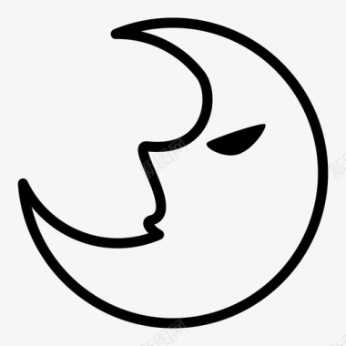 月亮乳酪新月图标图标