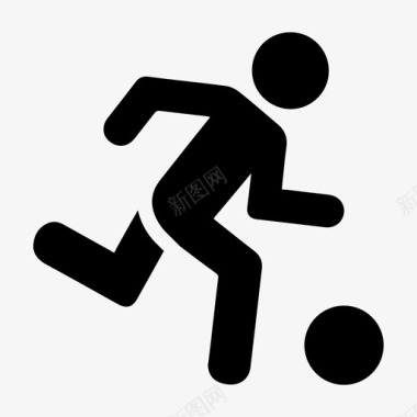 足球足球运动员跑步图标图标