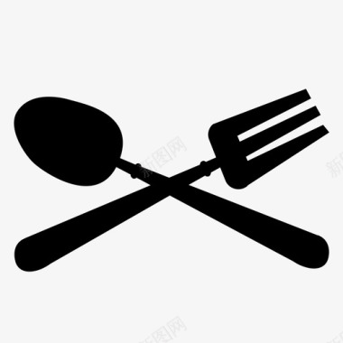 叉子和勺子食用器皿图标图标