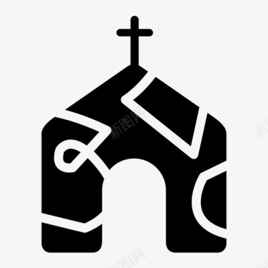 教堂信仰建筑图标图标