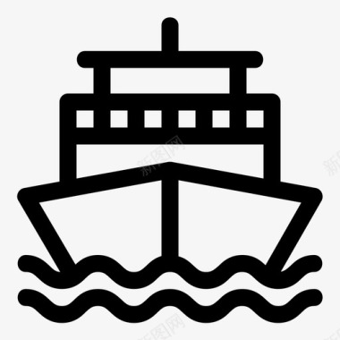 邮轮海上船图标图标