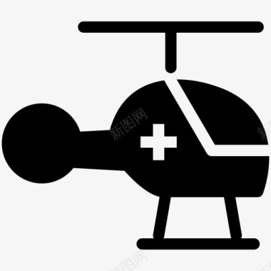 直升机紧急飞行急救图标图标