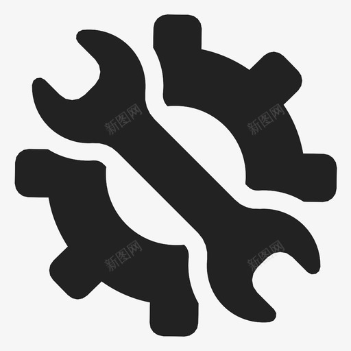 设置首选项支持图标svg_新图网 https://ixintu.com 优化 工具 扳手 支持 机械 环境 设置 选项 首选项