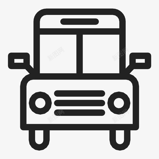 校车车辆卡车图标svg_新图网 https://ixintu.com 儿童 公共交通 卡车 学生 校车 汽车 车辆 运输