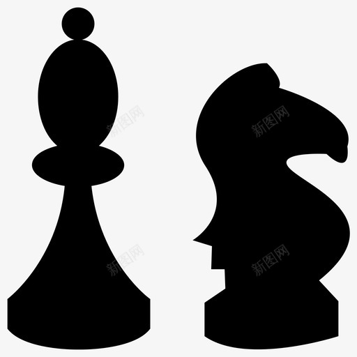 象棋棋子象棋图形图标svg_新图网 https://ixintu.com 图形 战术 游戏 象棋 象棋棋子 骑士 骑士和主教