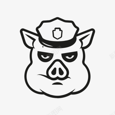 警用猪鼻子饿图标图标