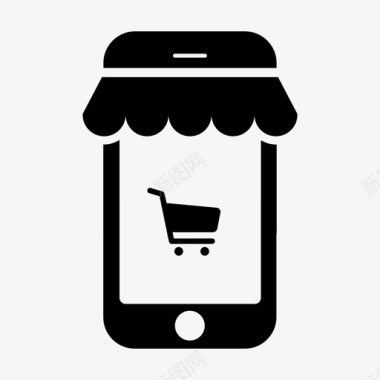 移动商店智能手机购物图标图标