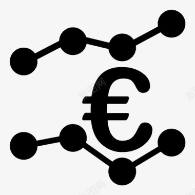 欧元趋势人员资金图标图标