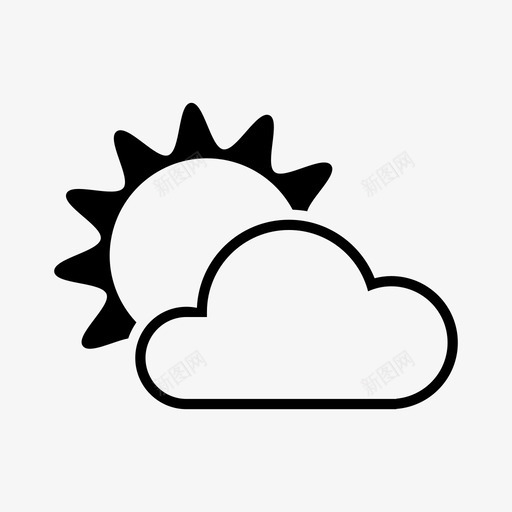 晴天多云天气图标svg_新图网 https://ixintu.com 天气图标 晴天多云