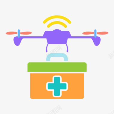 医用无人机医疗设备医疗用品图标图标