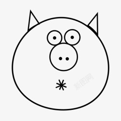 小猪脸猪农场动物感情图标高清图片