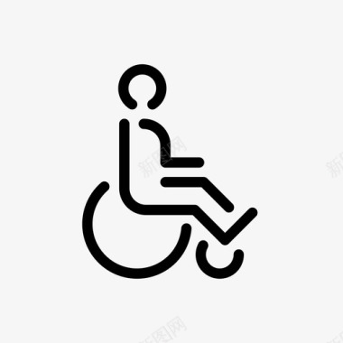 轮椅手推车轮子图标图标