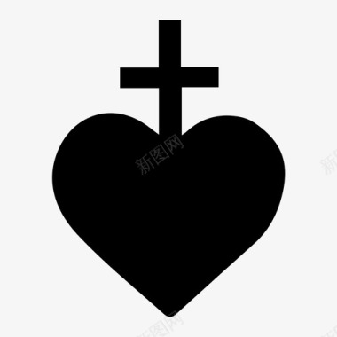 保皇党十字架心脏图标图标