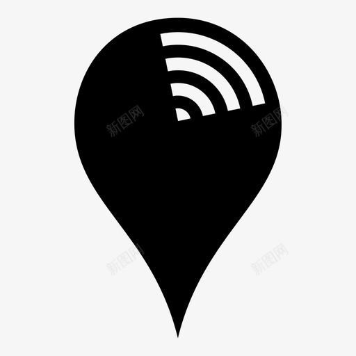 wifi热点地图标记辐射svg_新图网 https://ixintu.com wifi热点 信号 发射机 地图标记 无线 波形 站点 辐射