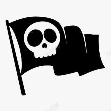 海盗旗骷髅和交叉骨骷髅和骨头图标图标