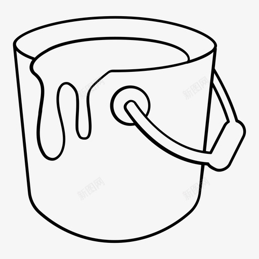 油漆桶颜色容器图标svg_新图网 https://ixintu.com 塑料 容器 把手 油漆桶 滴水 艺术轮廓 颜色