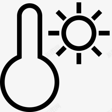 炎热阳光温度计图标图标