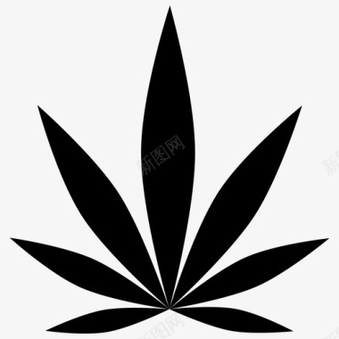 大麻叶子玛丽简图标图标